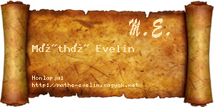 Máthé Evelin névjegykártya